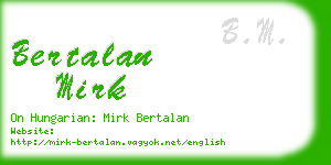 bertalan mirk business card